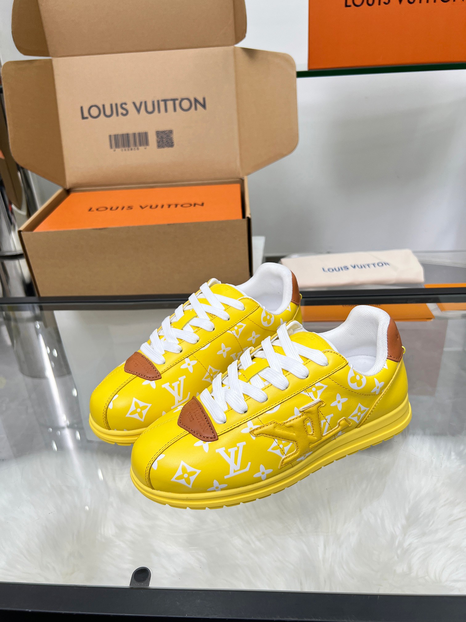 Louis Vuitton LV Trainer Sneaker Yellow Monogram – Leather – Women’s Shoes
