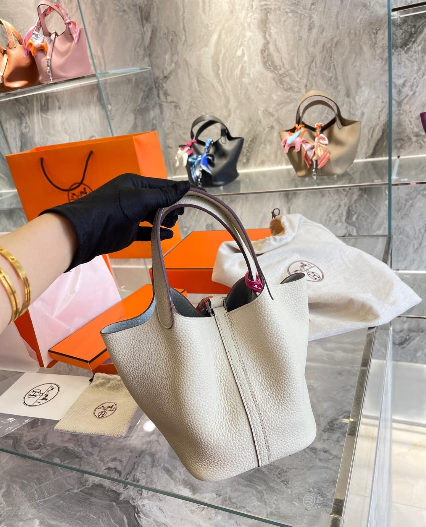 Hermes Picotin 18Cm White