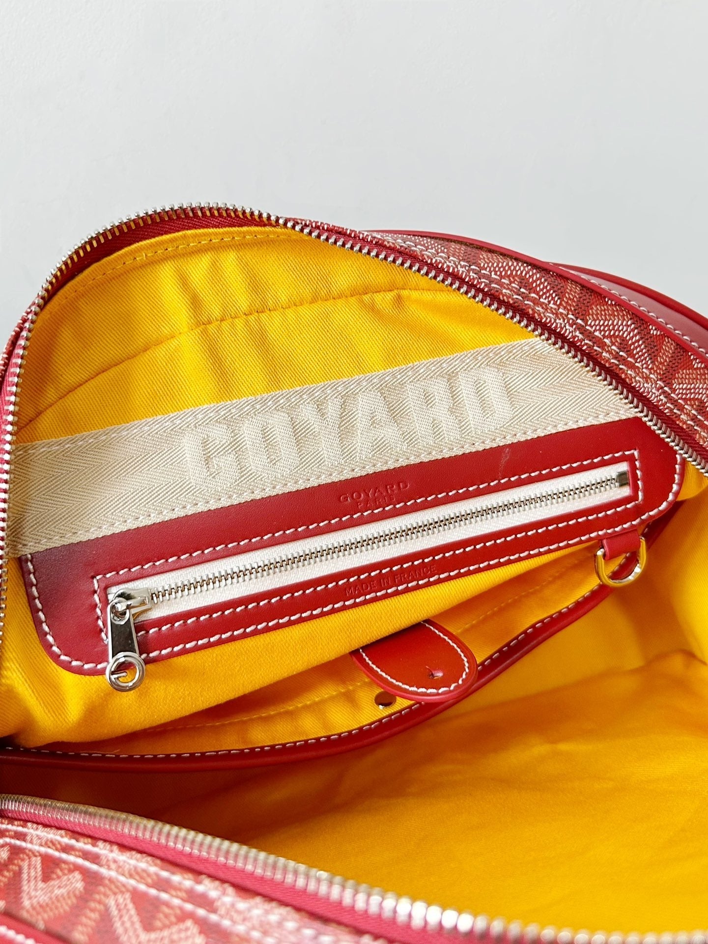 Goyard Goya Bowling Ball Medium Red Canvas 35cm