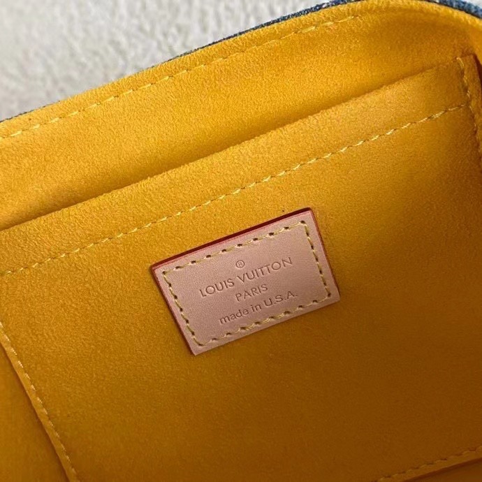 Louis Vuitton Pleaty Handbag Monogram Denim Blue 26Cm M95050