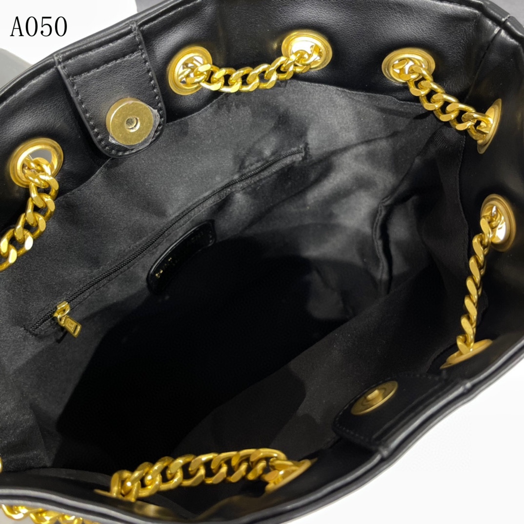Saint Laurent Joe Backpack In Black Gold 29Cm