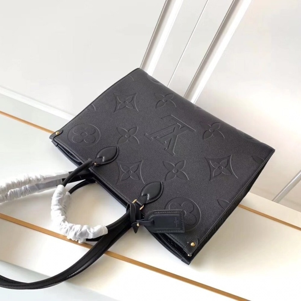 Louis Vuitton Onthego GM Bag Monogram Empreinte Leather Black 41Cm M44925