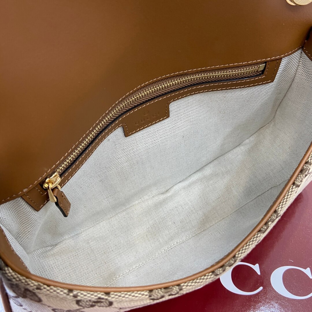 Gucci Blondie Small Top Handle Bag Brown Canvas