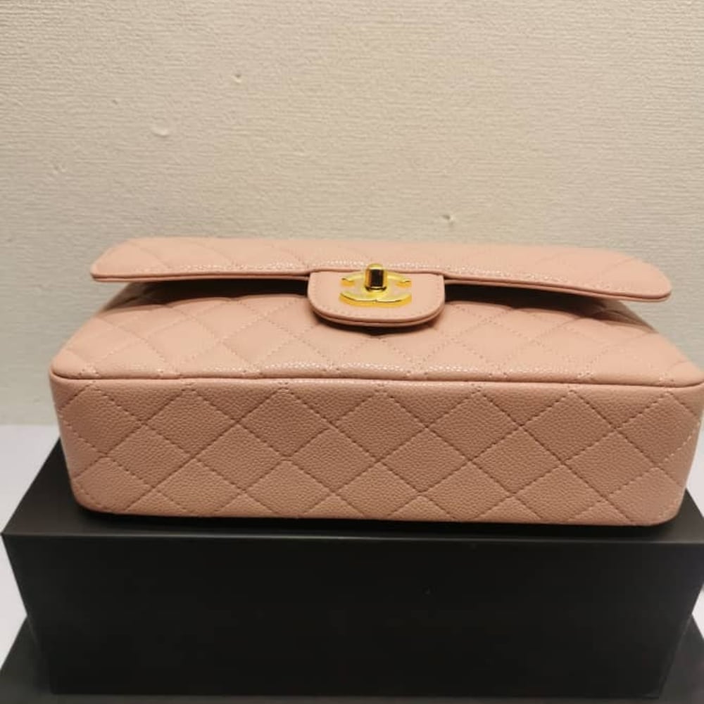 Chanel Classic Medium Flap Bag With Gold Hardware Pink 25Cm