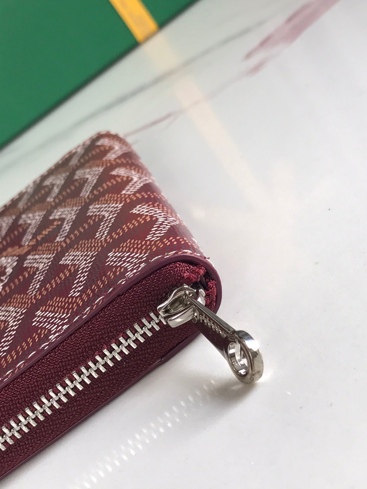 Goyard Matignon Mini Wallet 11 Cm Wine Red Goyardine Canvas And Calfskin