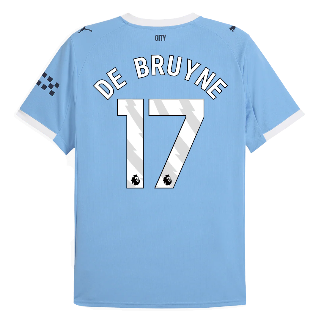 DE BRUYNE #17 Manchester City Home Soccer Jersey 2025/26 Blue