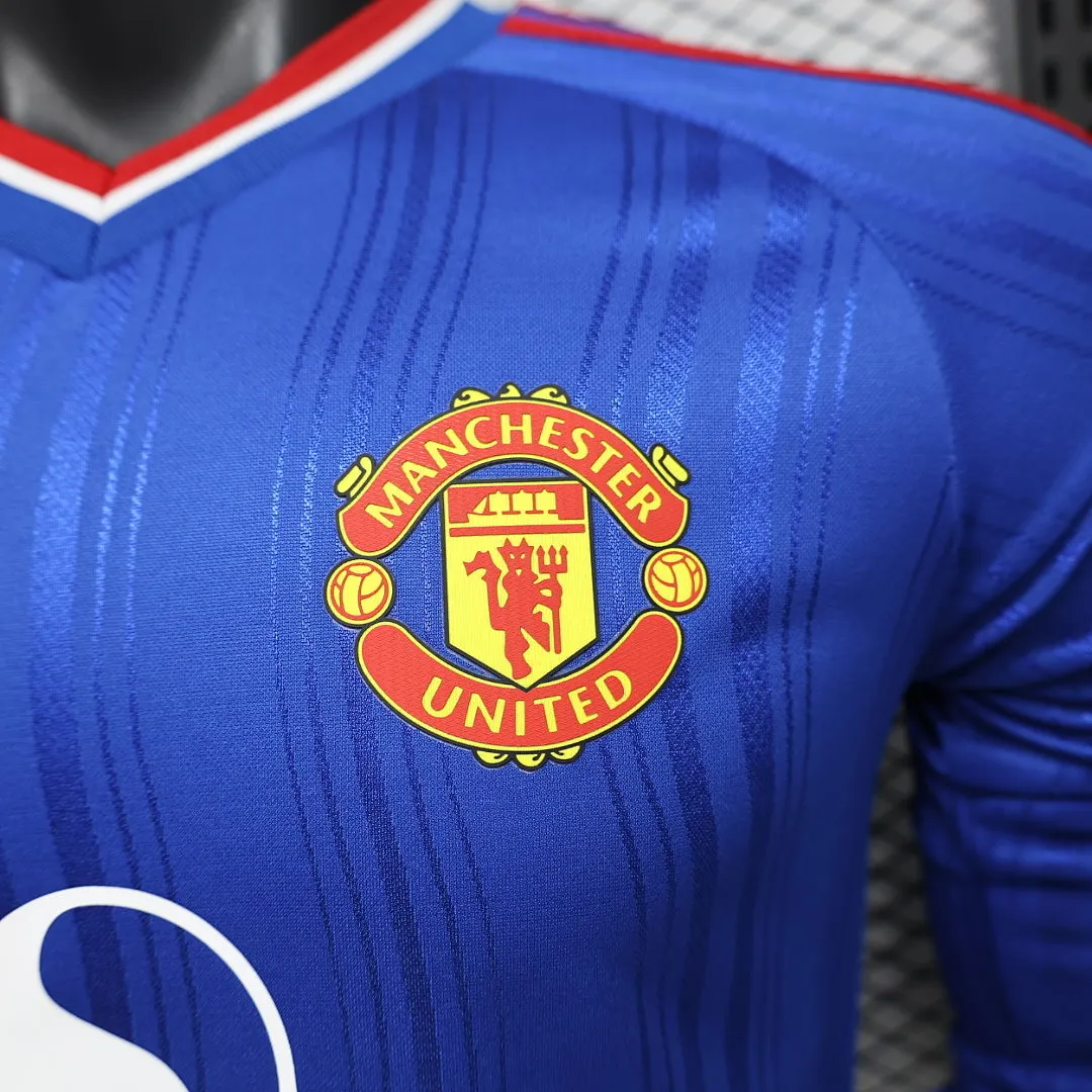 2026/27 Premier League Manchester United Team Away Football Jersey Player Version Long Sleeves - JerseyFun