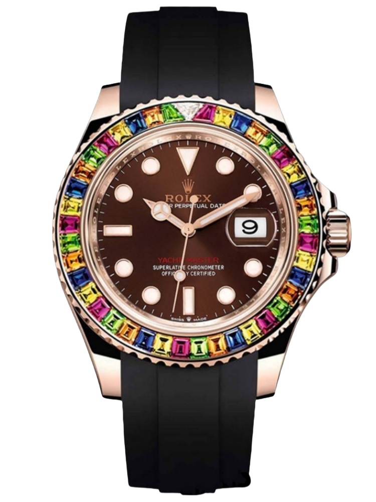 【Super Clone】Rolex Yacht-Master 116695 Black Rubber Strap Brown Dial 40MM Mens Replica Watch