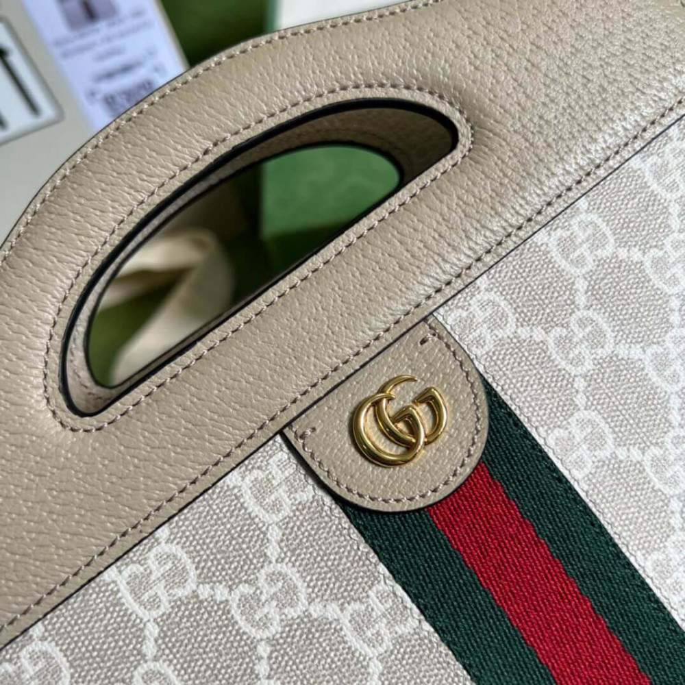 Gucci Ophidia Small Tote With Web White
