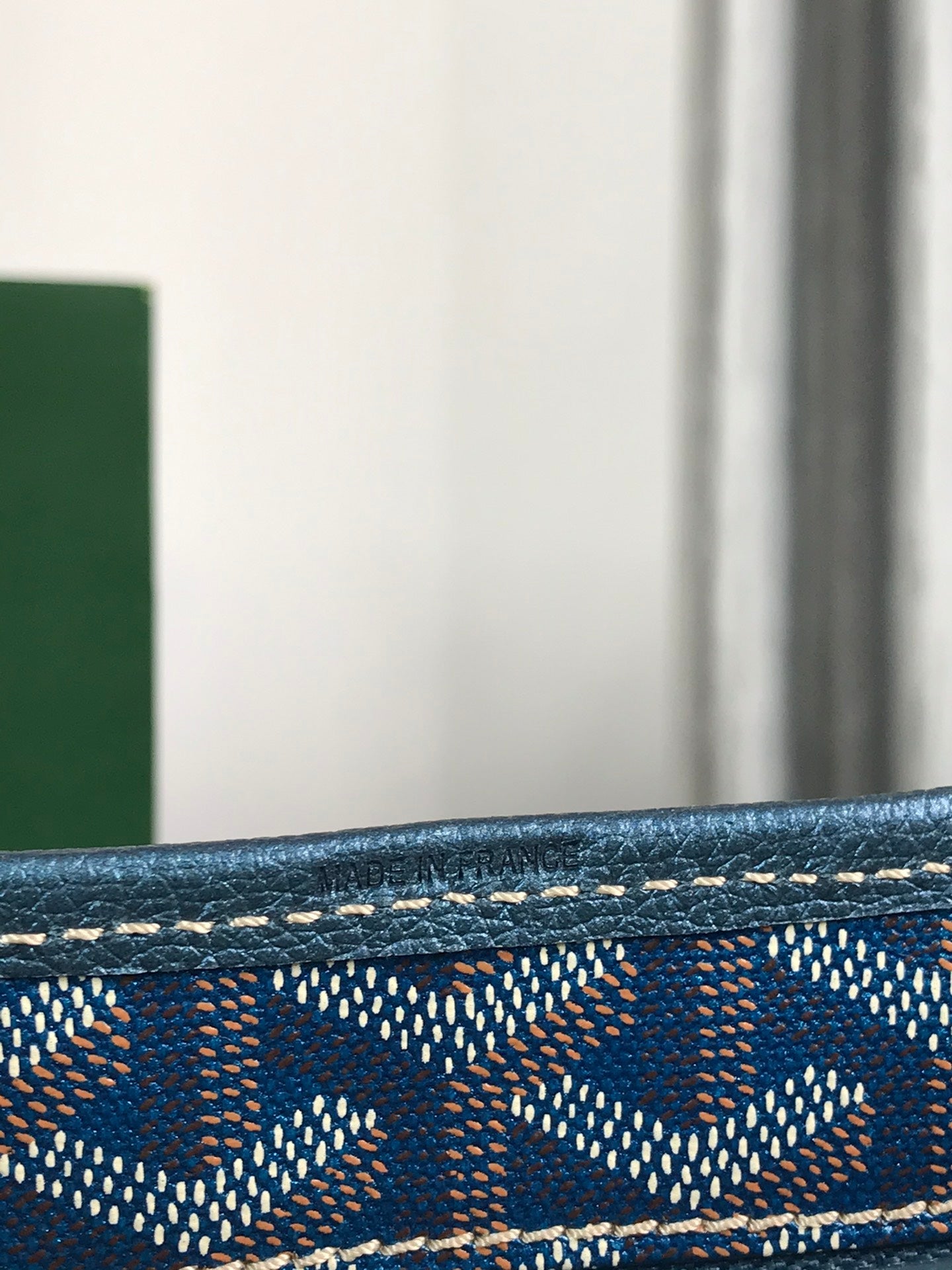 Goyard Bohème Hobo Bag 42Cm Deep Blue Canvas Chevroches Calfskin