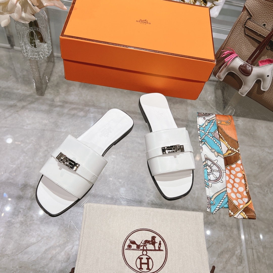 Hermes Giulia Sandal White