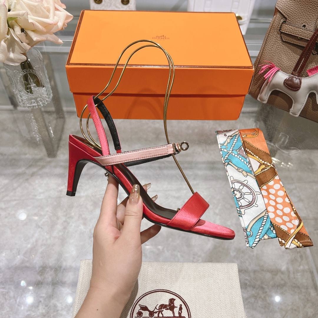 Hermes Glamour 75 Sandal Red