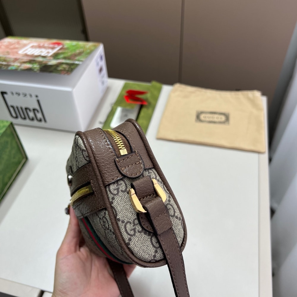 Gucci Ophidia Mini Bag Beige And Ebony 17Cm 517350 96IWS 8745