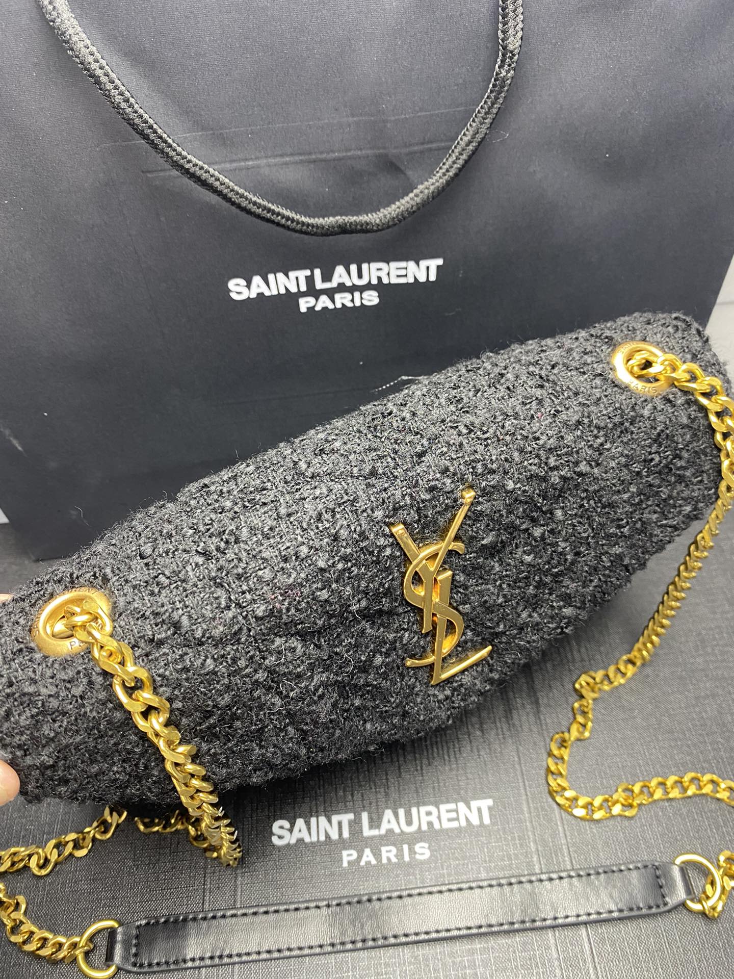 Saint Laurent Small Loulou Boucle Bag Black 23Cm