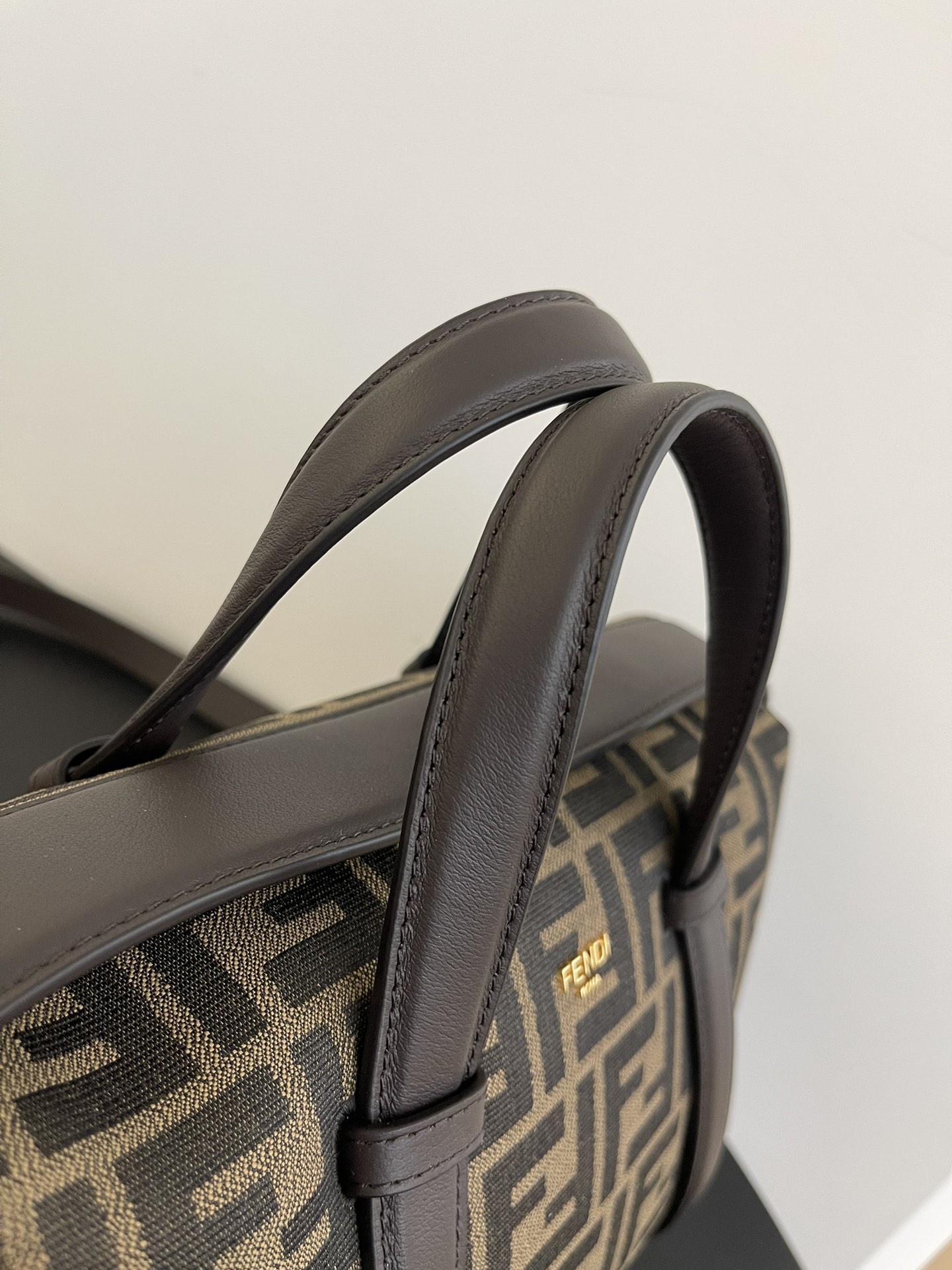 Fendi Boston 365 Brown Ff Jacquard Fabric Bag 27.5 Cm