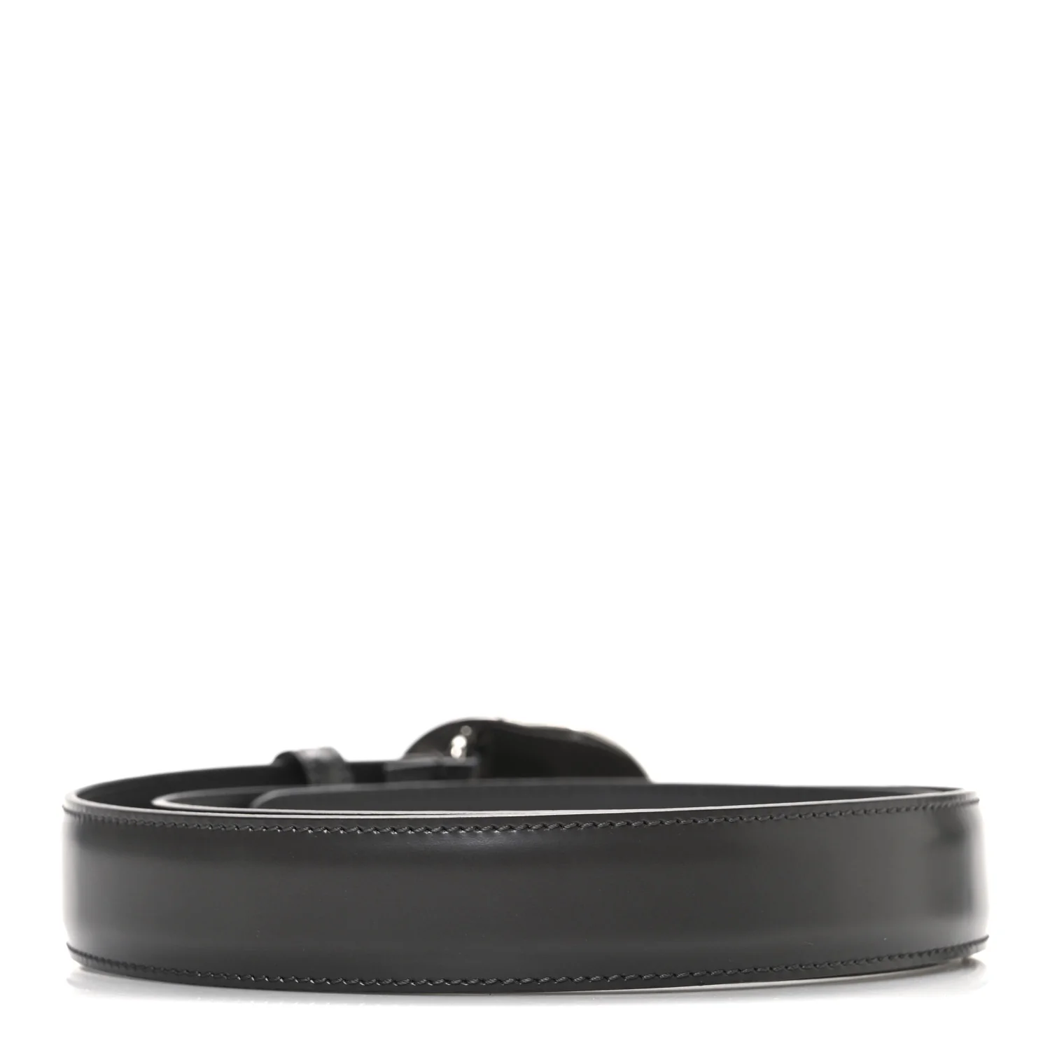 Smooth Calfskin Interlocking G Belt 95 38 Grey