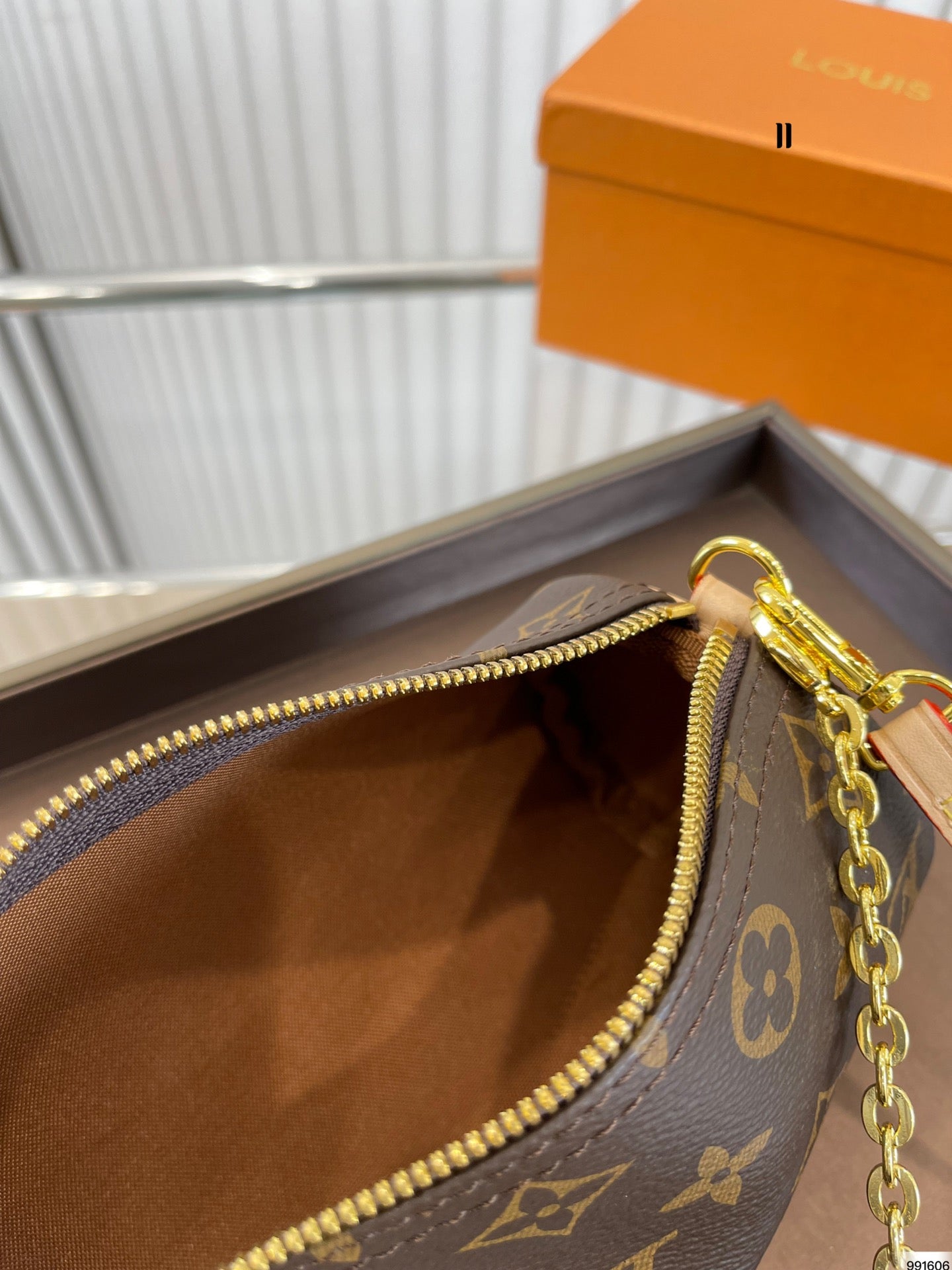 Louis Vuitton Monogram Pochette Papillon Pouch Brown 20Cm