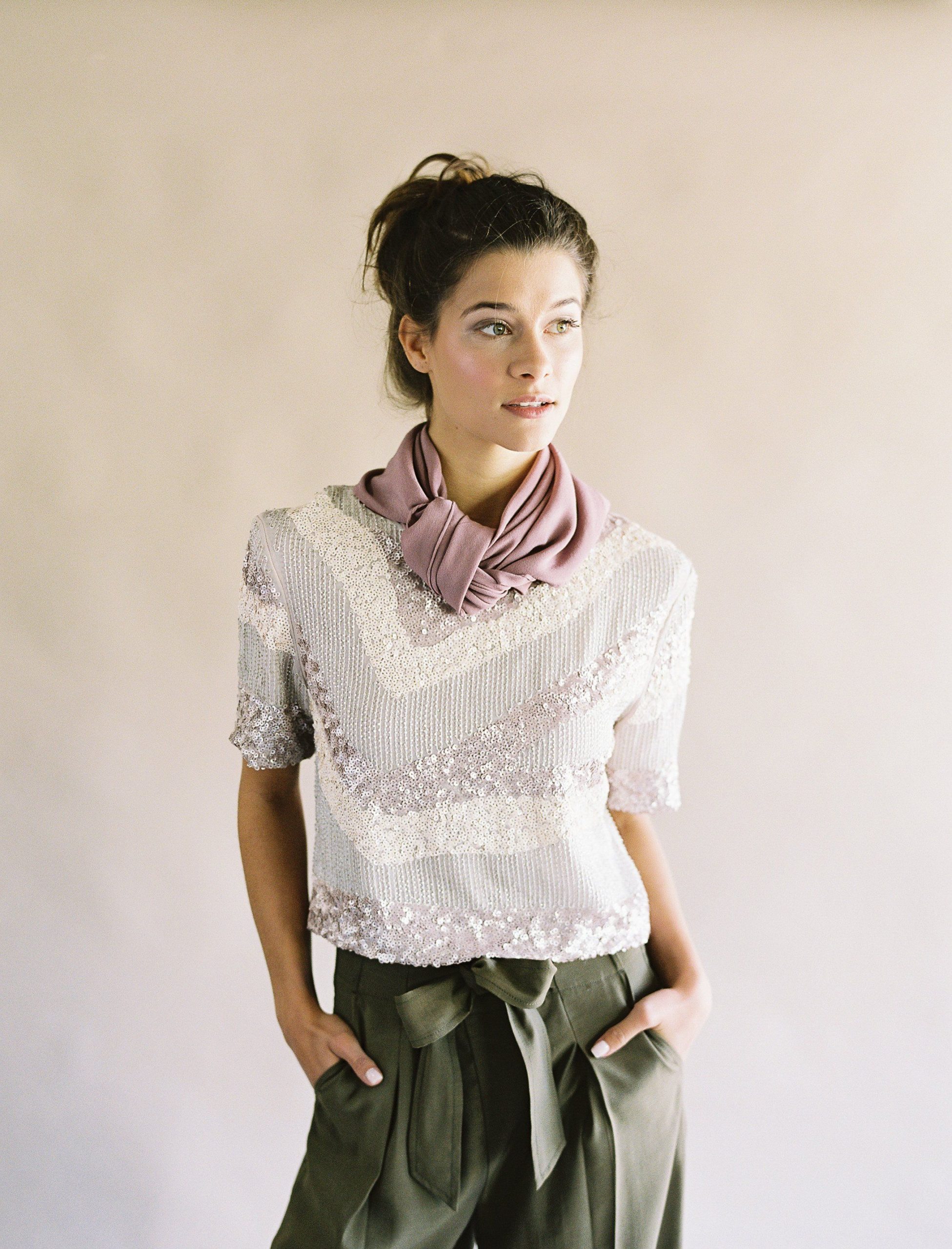 ‘The Classic’ Washable Silk Scarf in Rose