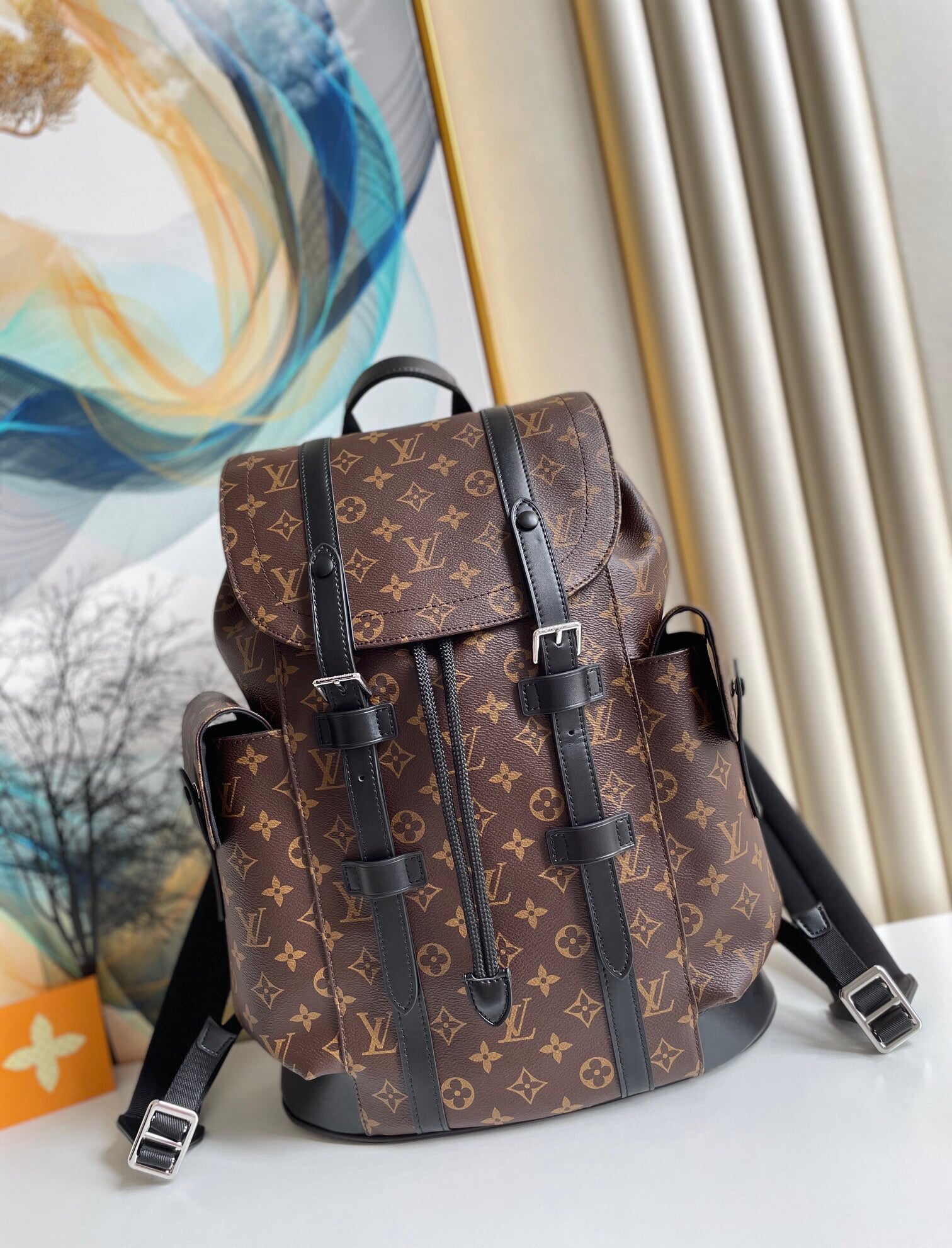 Louis Vuitton Christopher Backpack Monogram Brown Macassar Canvas 45Cm M43735