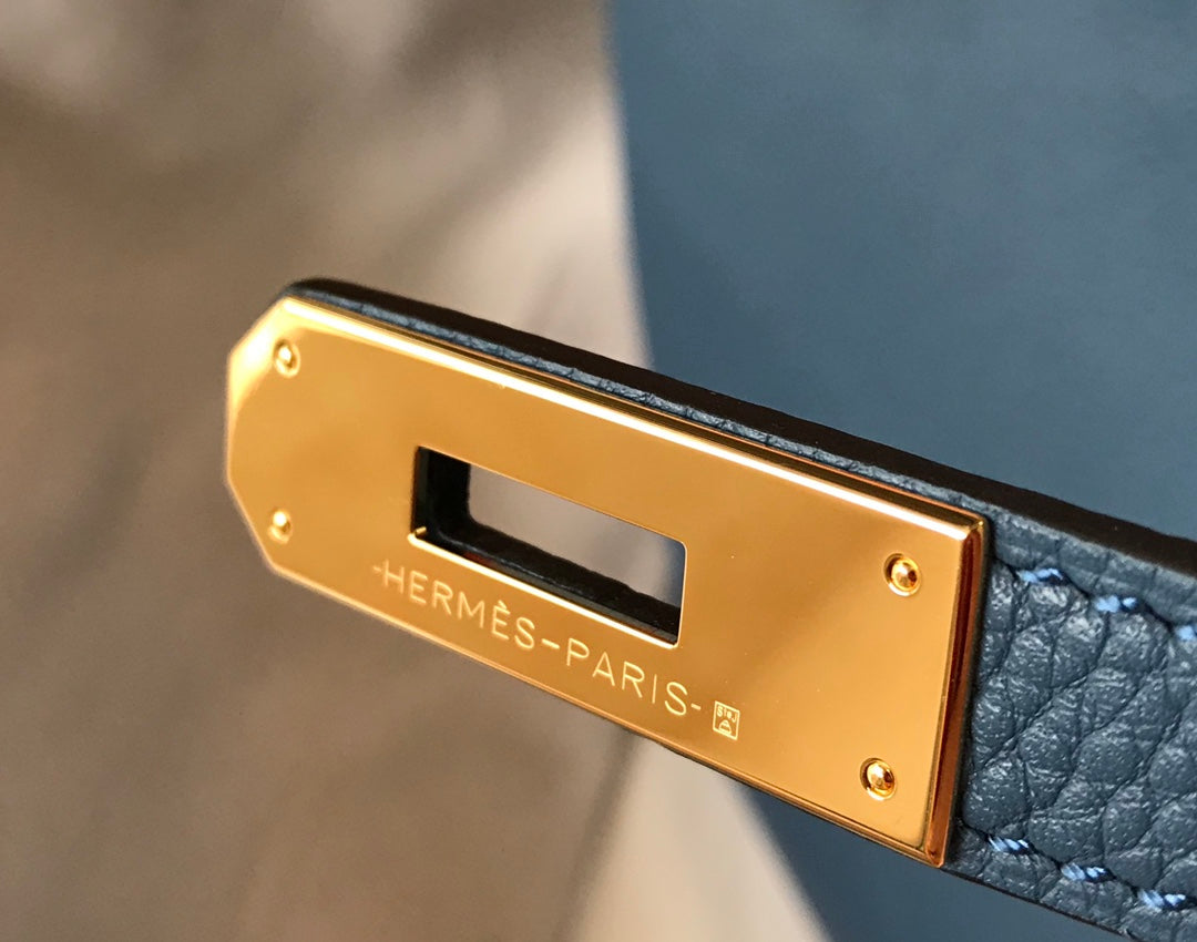 Hermes Birkin 35Cm Bag Azure Togo Gold Hardware