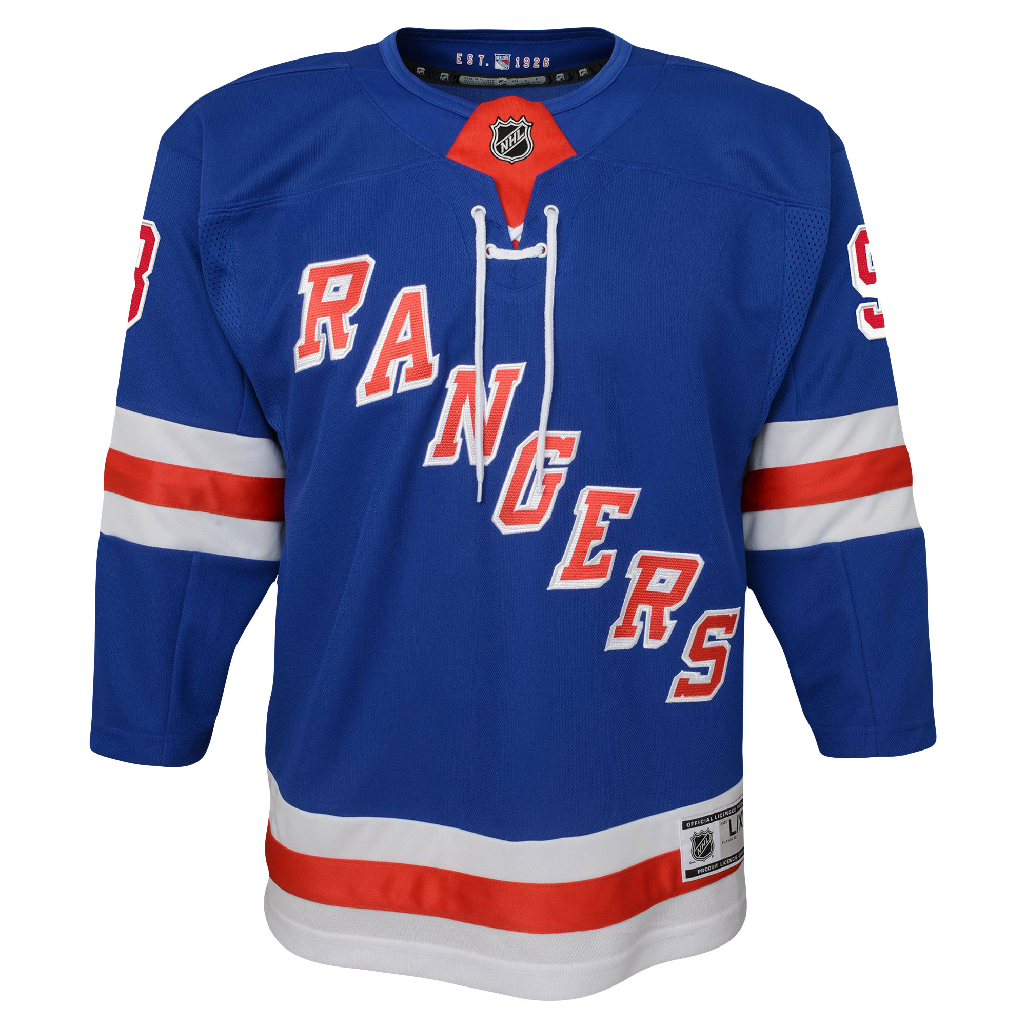 Mika Zibanejad New York Rangers Youth Home Premier Player Jersey – Blue