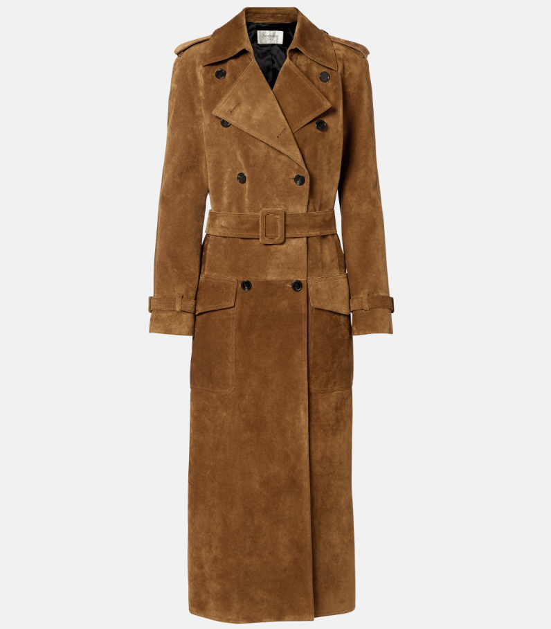 Saint Laurent 683370YC2JY2544 Trench Coat in Suede