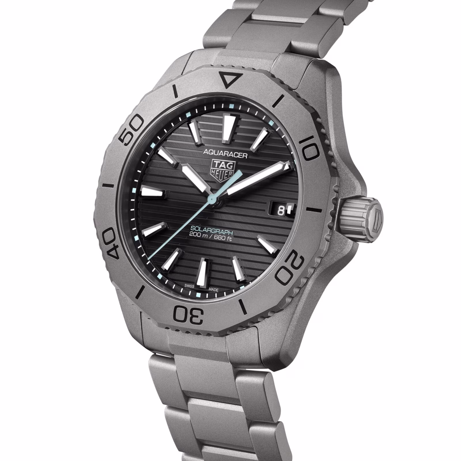 TAG Heuer Aquaracer Professional 200 Solargraph 40mm Mens Watch Titanium WBP1180.BF0000