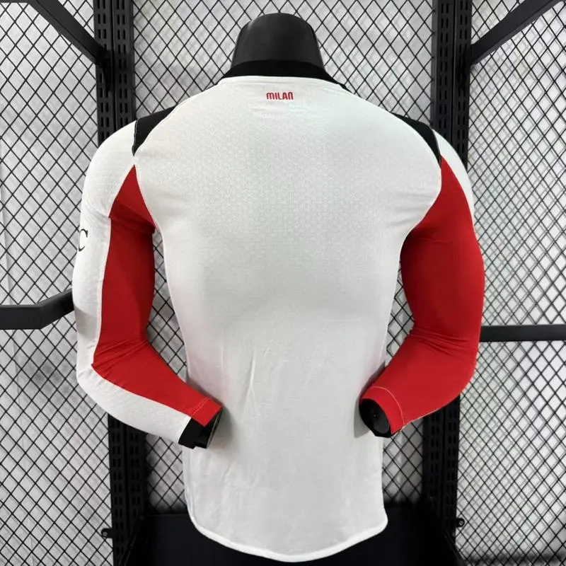 Player 2025-26 Ac Milan Away White Long Sleev Football jersey