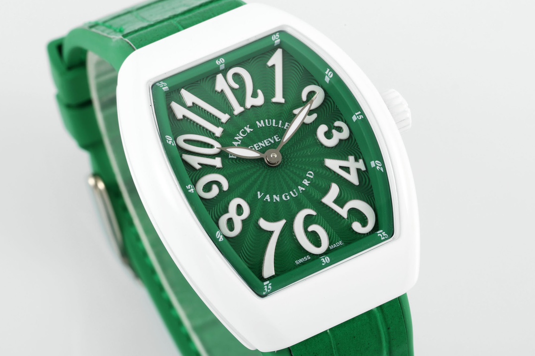 【Super Clone】Franck Muller Women's Yacht Green Dial Leather Strap
