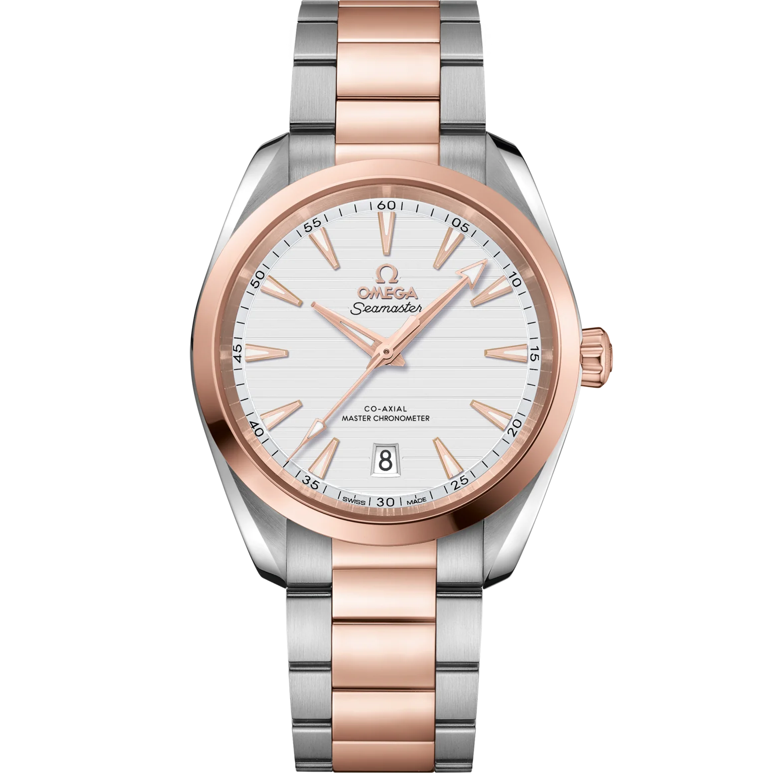 OMEGA Seamaster Aqua Terra 38 mm Silver Dial Stainless Steel and Sedna™ 18k Rose Gold Bracelet 220.20.38.20.02.001
