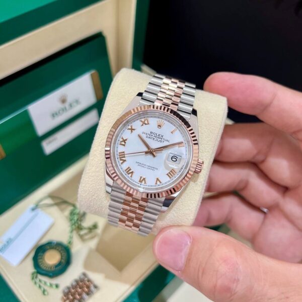 [Superclone] Rolex Datejust 36mm White Dial Everose Jubilee 126231