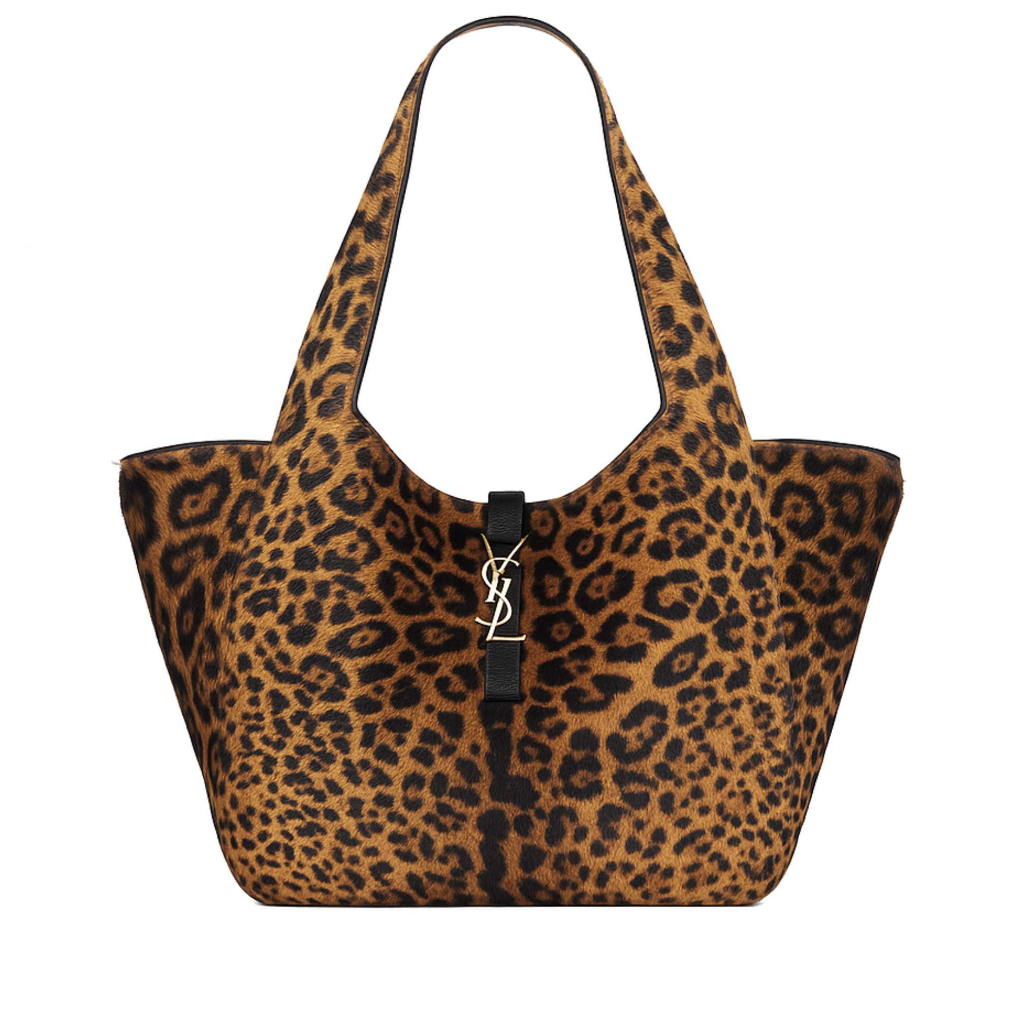 Saint Laurent Leopard Print Tote Bag Brown