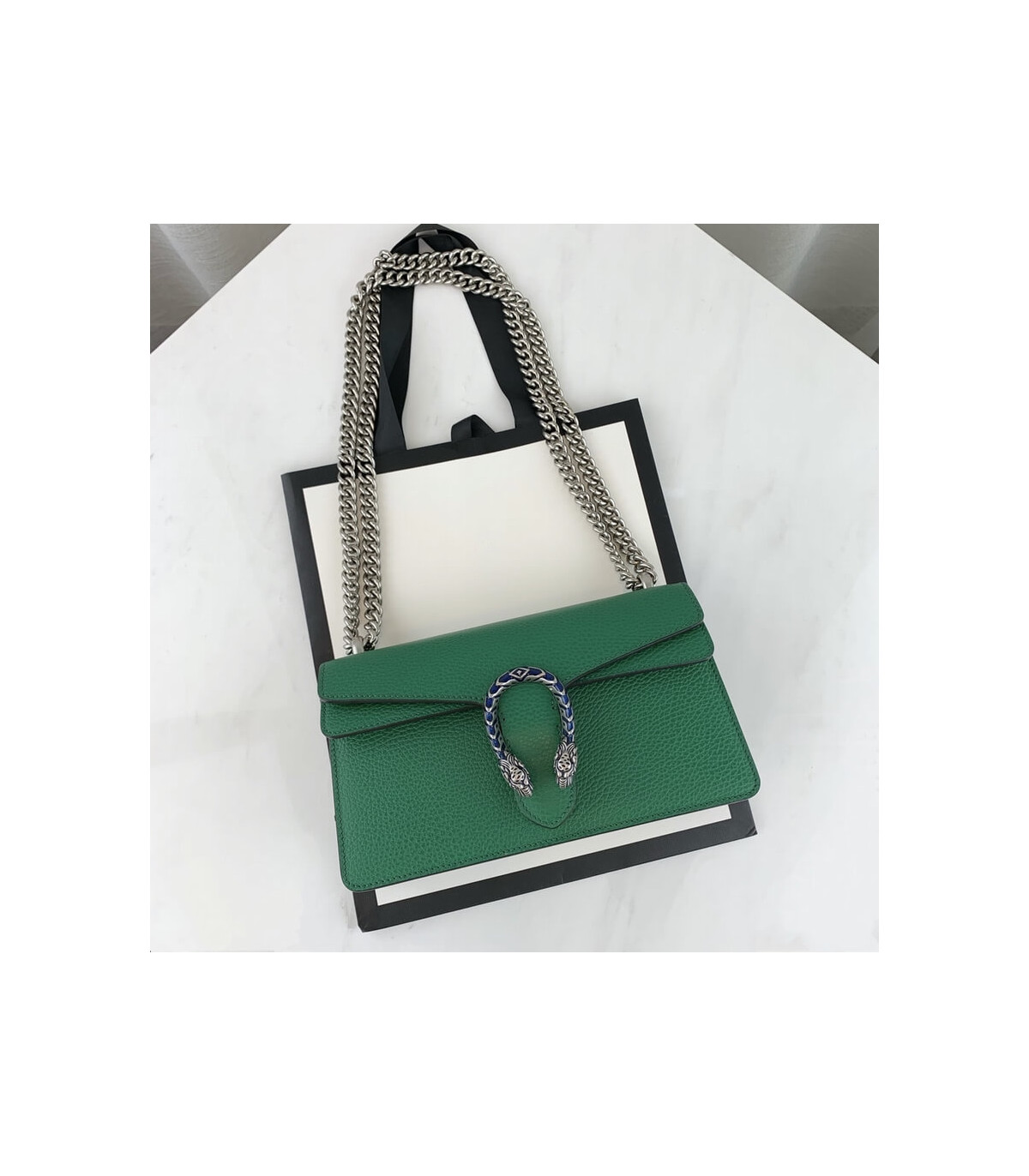 Gucci Dionysus Small Shoulder Bag in Green Leather 25cm