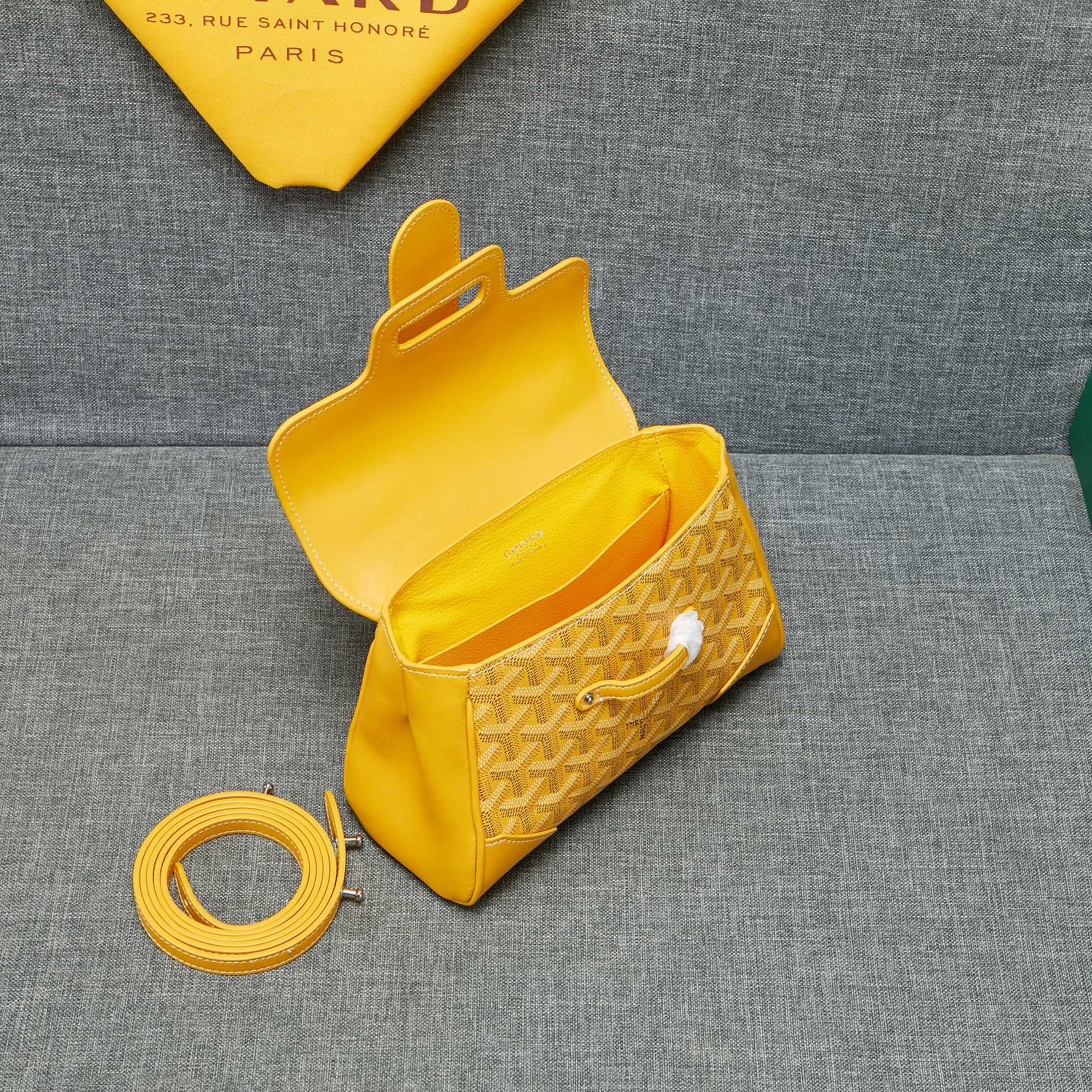 Goyard Saigon Souple Mini Bag Yellow Canvas 20cm