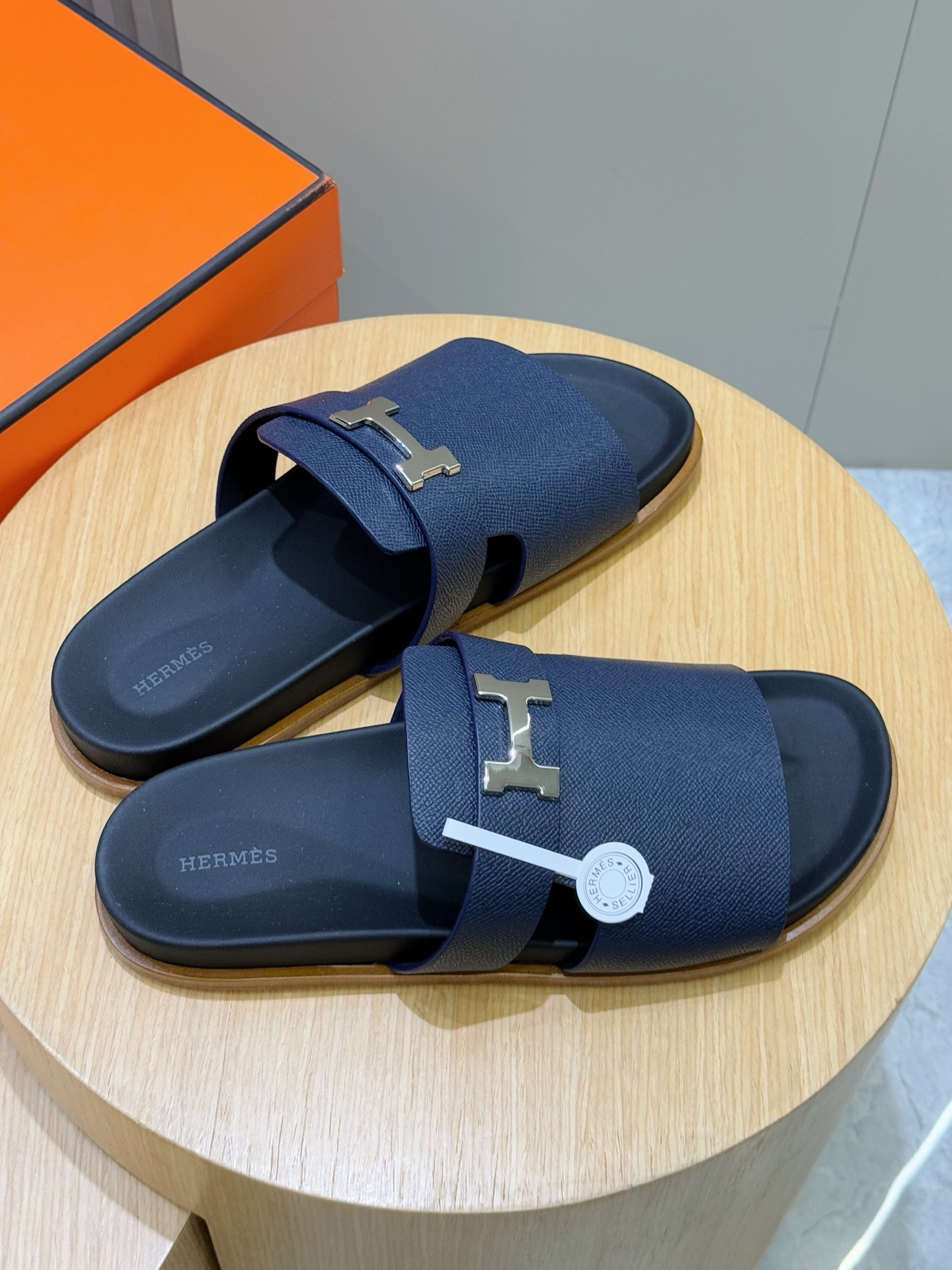 HERMES JAURES SANDAL NAVY BLUE