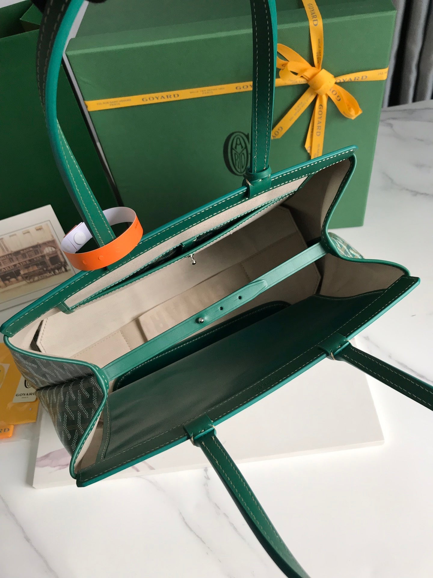 Goyard Bellechasse Biaude Pm Bag 36cm Green Goyardine Canvas And Calfskin Trim
