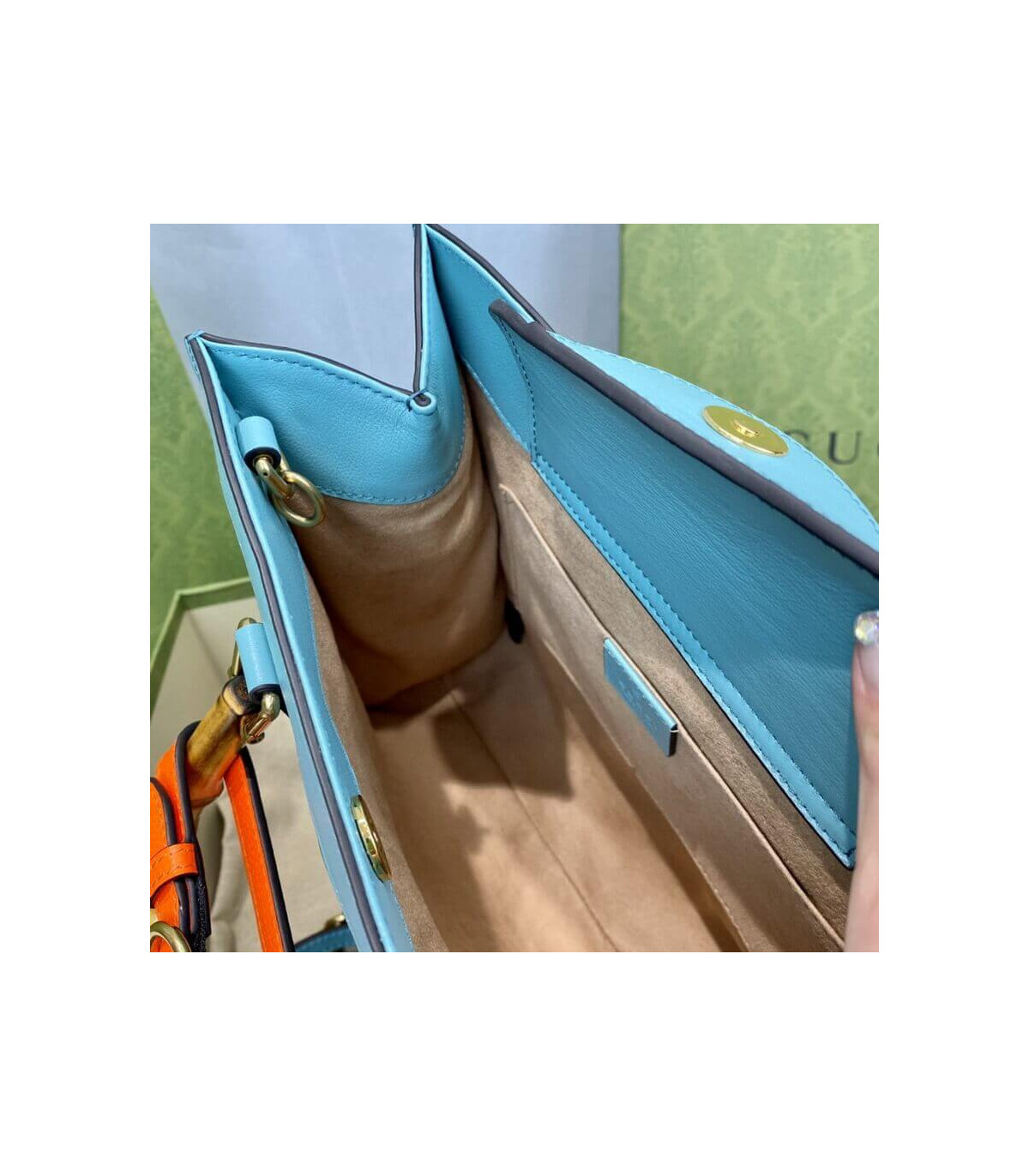 Gucci Diana Small Tote Bag Light Blue