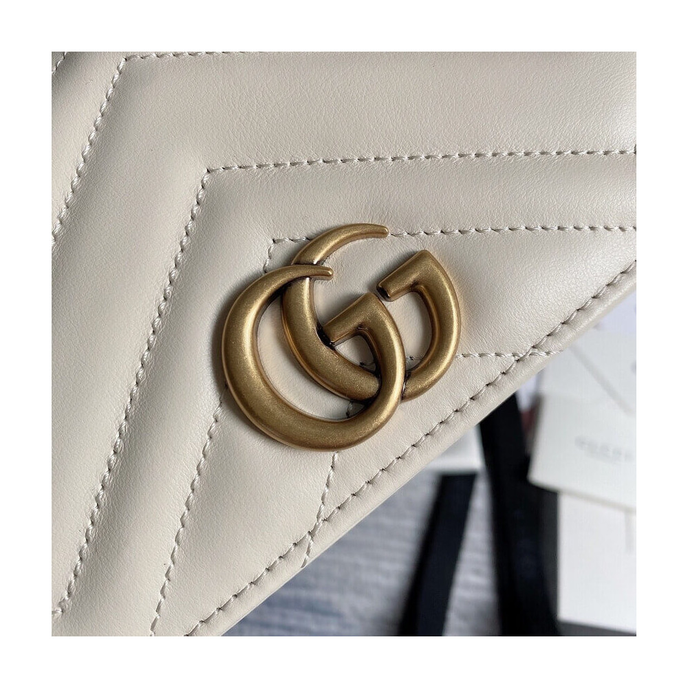 Gucci GG Marmont Mini Bag In White Leather