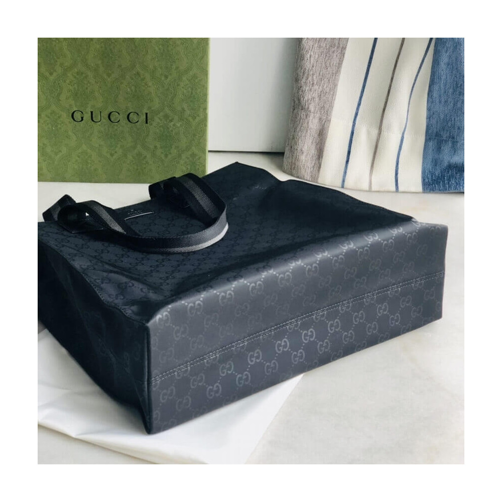 Gucci GG Guccissima Black Nylon Tall Tote Bag