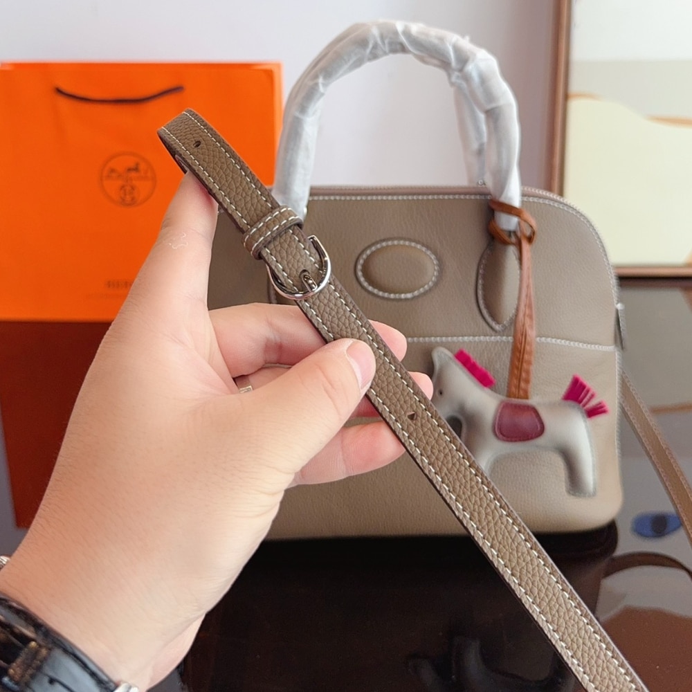 Hermes Bolide Taurillon Clemence Etoupe 27Cm