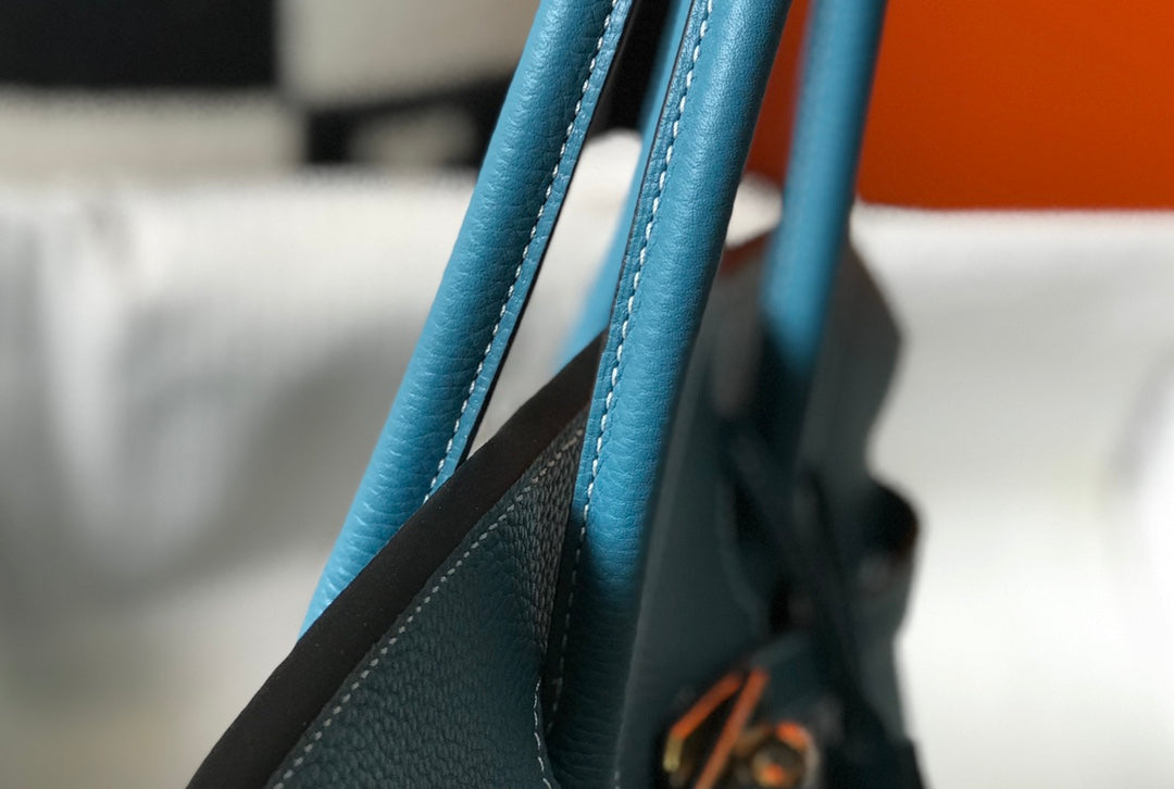 Hermes Birkin 35Cm Blue Togo Leather Gold Hardware
