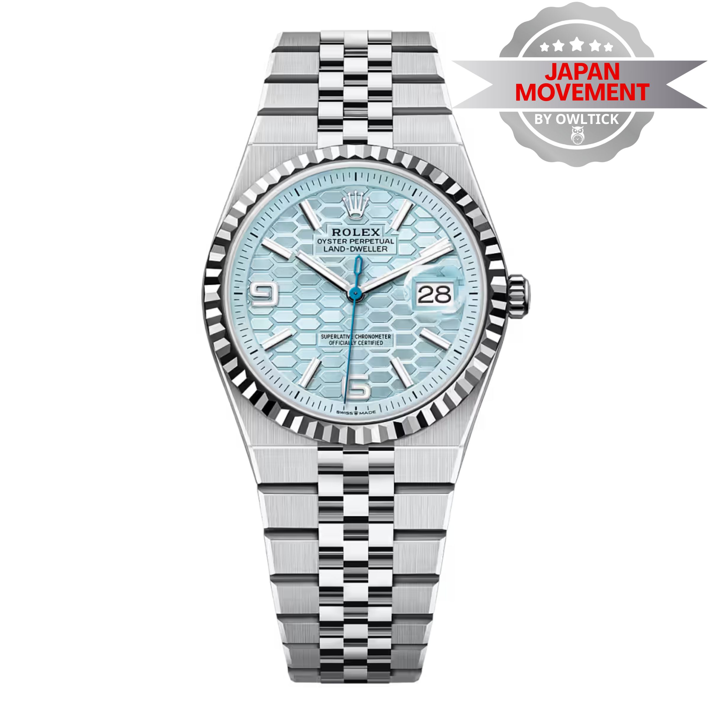 [Superclone] Rolex Land-Dweller 36mm Ice-Blue Dial Flat Jubilee 127236