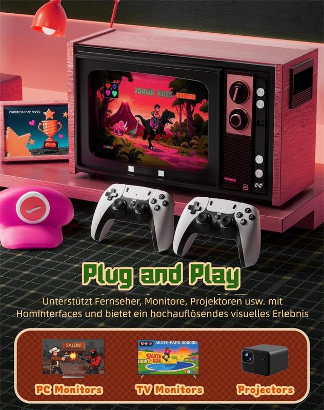 Cadeaux de Noël pour enfants : plus de 40 000 jeux. La console rétro M15 Plus, mise à niveau, est livrée avec des manettes et offre plus de 40 000 jeux, dont deux manettes sans fil et une interface HDMI Plug-and-Play pour téléviseur.