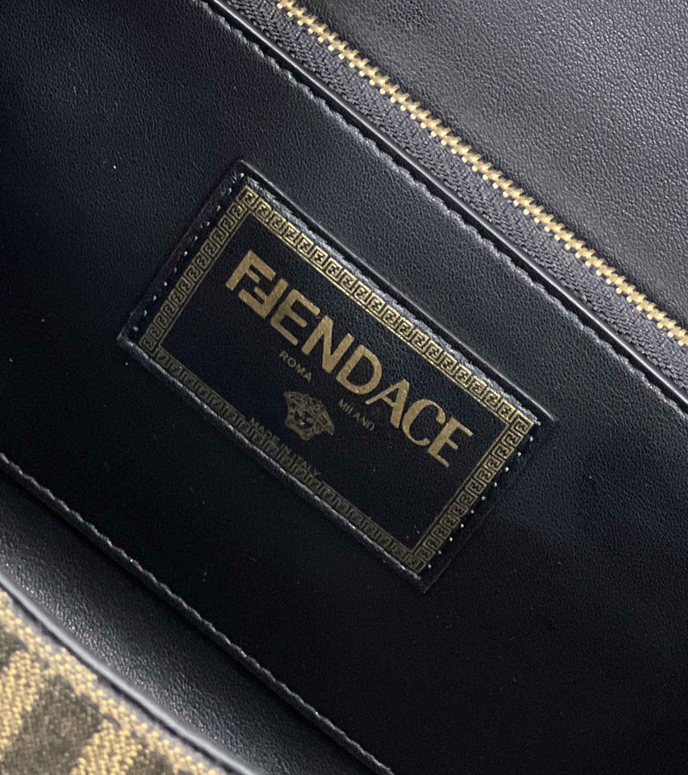 Fendi x Versace Fendace La Medusa Top Handle Bag Zucca Canvas 25cm