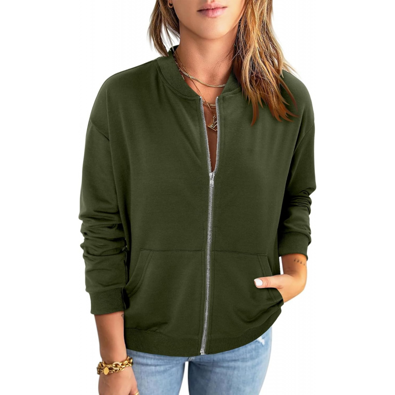 Women's Zip Up Jacket Casual Long Sleeve