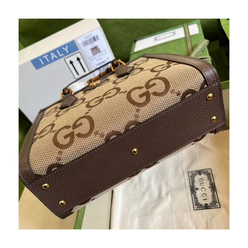 Gucci Diana Jumbo GG Small Tote Bag Brown 27cm