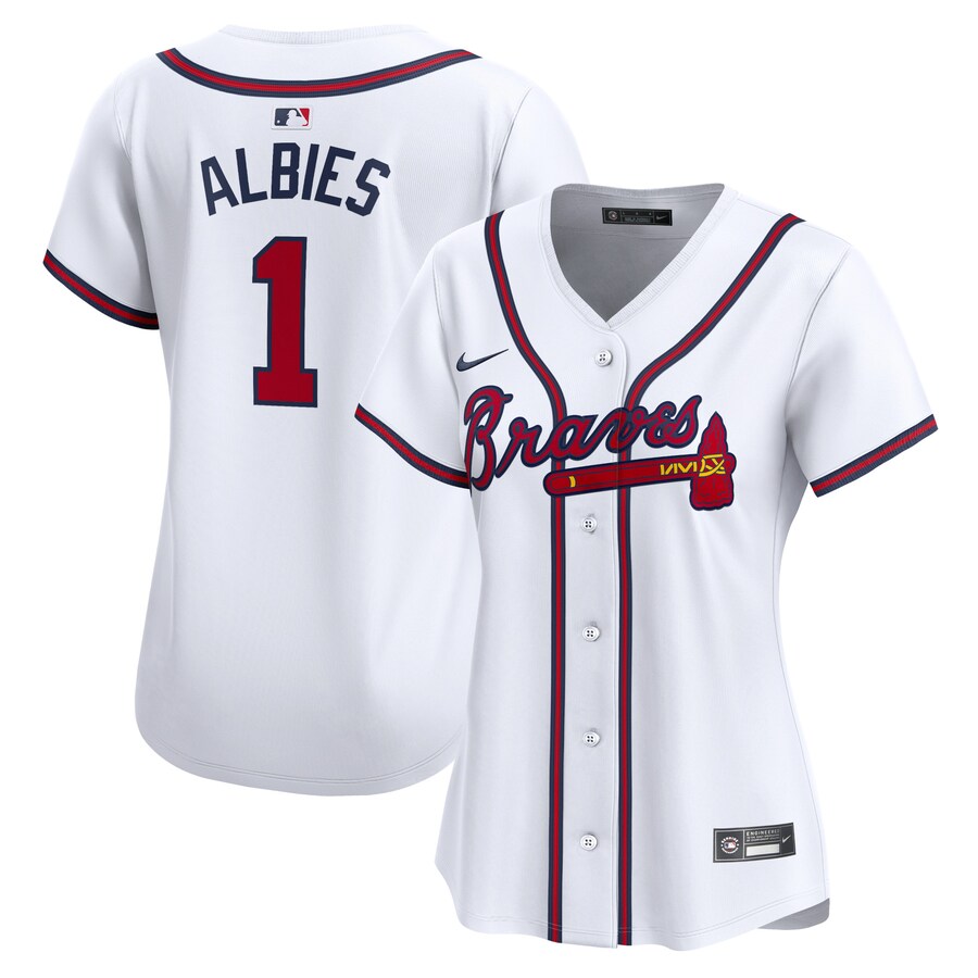 Ozzie Albies Atlanta Braves Women's Home Limited Player Jersey White