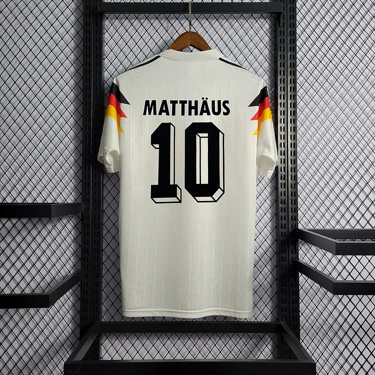 Retro 1990 Germany Home + 9#VOLLER 10#MATTHAUS Football jersey retro