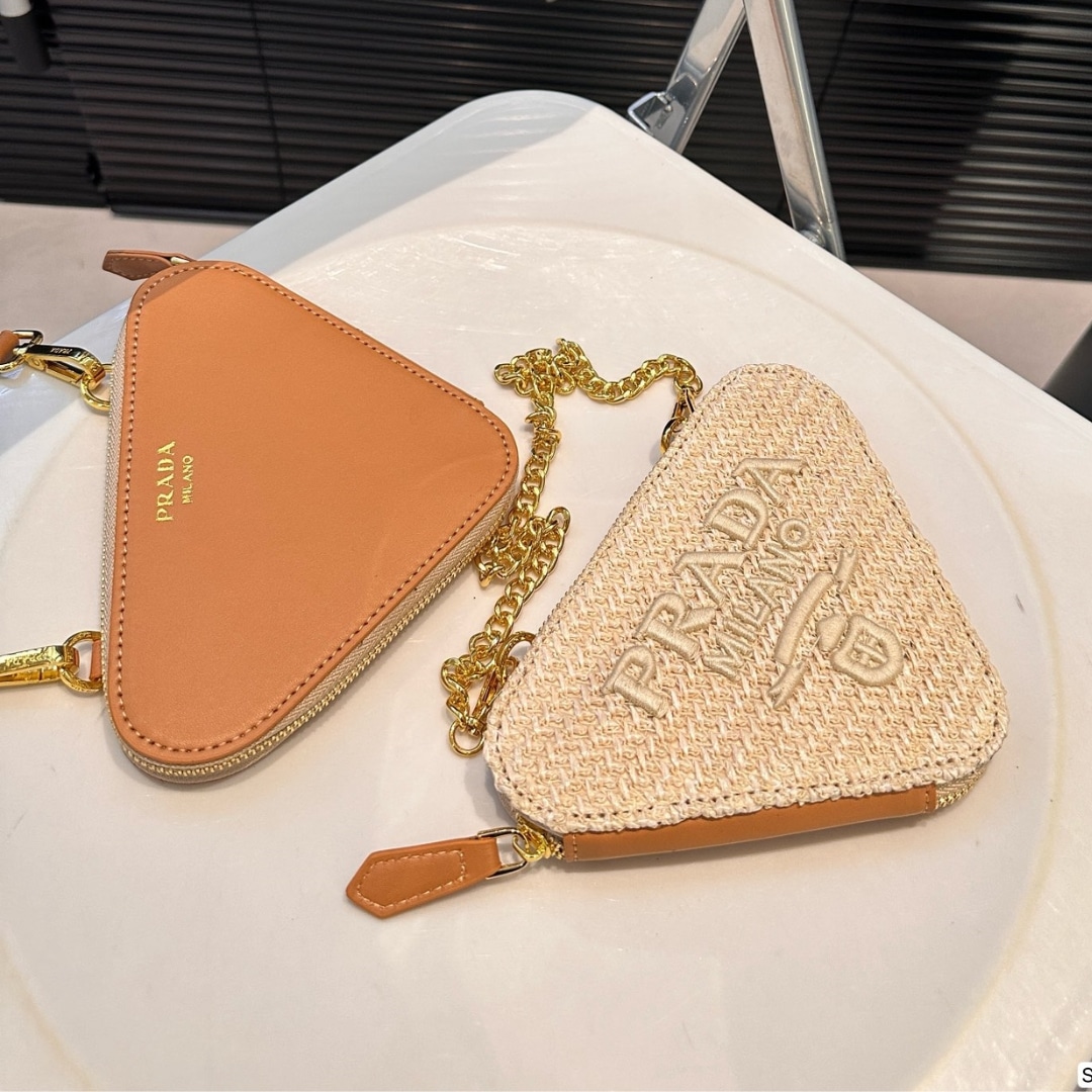 Prada Crochet And Leather Mini Bag Natural 18Cm