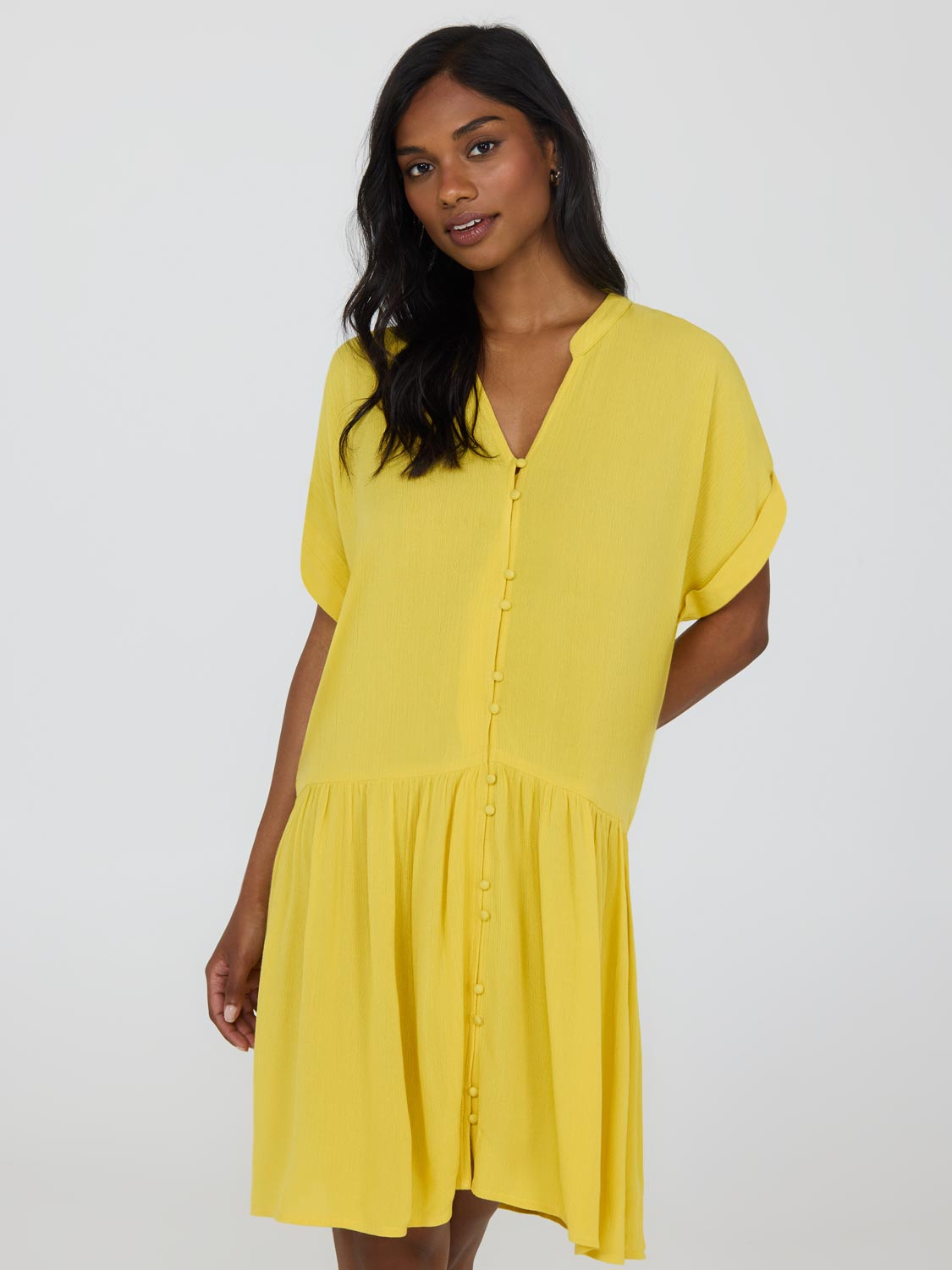 Crinkle Gauze Mini Dress